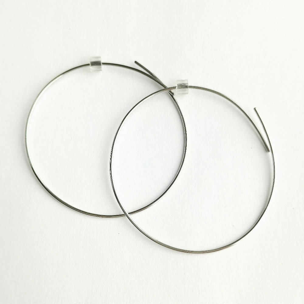 Sterling Silver Fine Hoop Earrings NEW